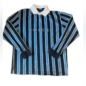 Obey Black Long Sleeve Polo